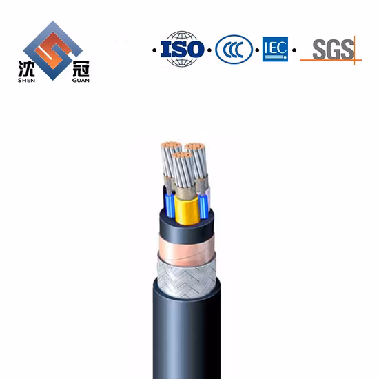 Shenguan 내화성 난연성 알루미늄 합금 VFD 전원 케이블 3 Kv Shd